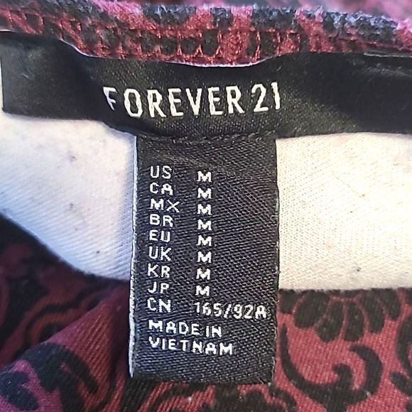 Forever 21 Mini A-line Skater Dress Floral Damask Print V-Neck Stretch Cocktail - Picture 13 of 16